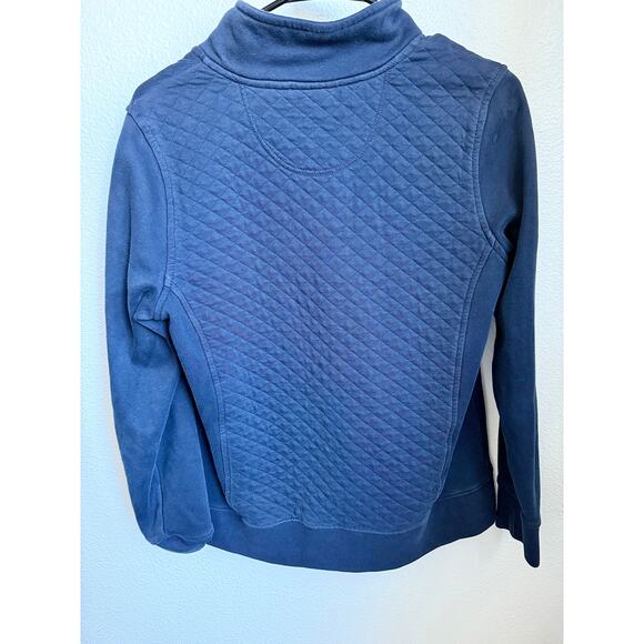 L.L Bean Women's Navy Blue Quilted Quarter Zip Pullover Sweatshirt Size Small - Picture 3 of 5